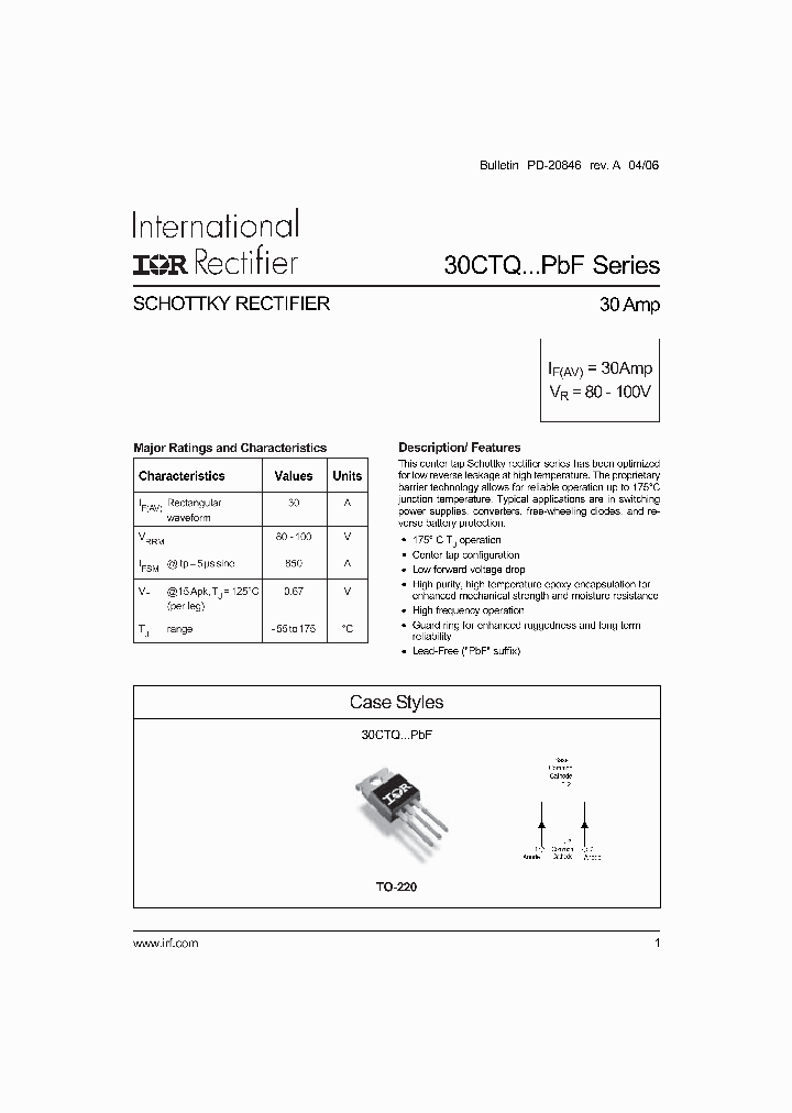30CTQ80PBF_1095360.PDF Datasheet