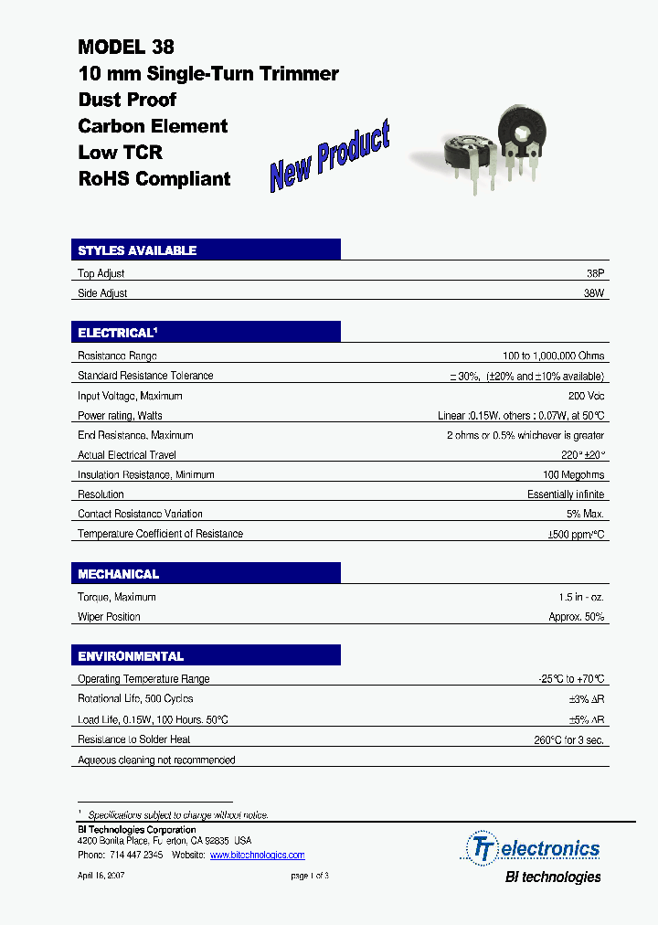 38WLABR100KLF30_1199422.PDF Datasheet