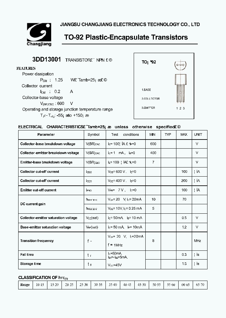 3DD13001-TO-92_857742.PDF Datasheet