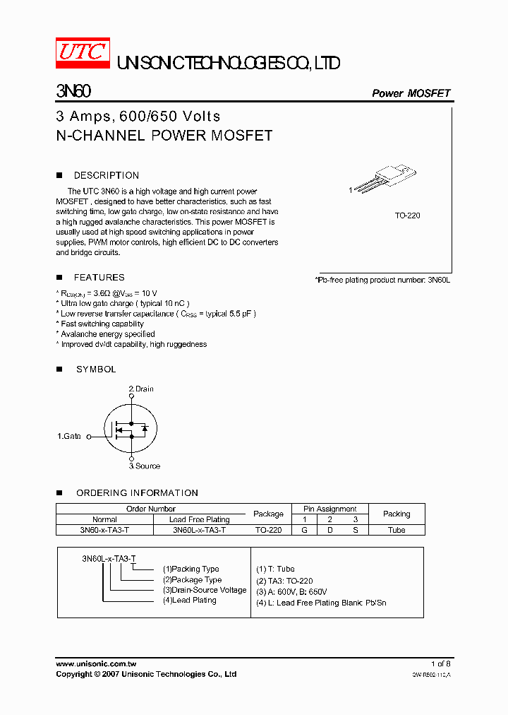 3N60L-B-TA3-T_1199588.PDF Datasheet