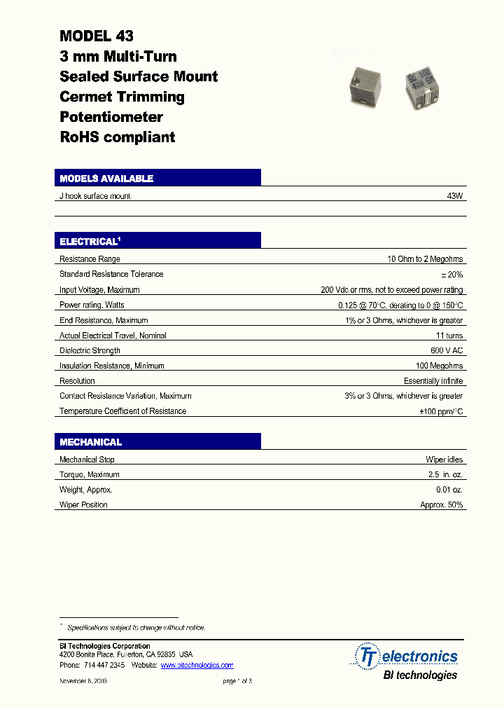 43WRMEGLFTR_1199816.PDF Datasheet
