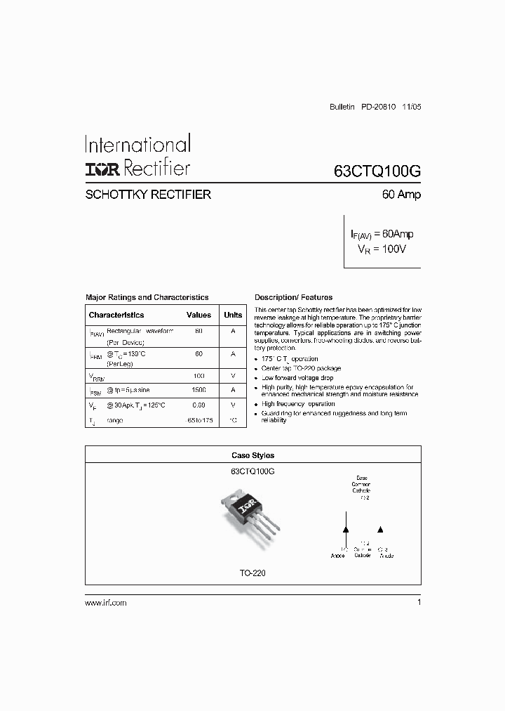 63CTQ100GPBF_1200937.PDF Datasheet