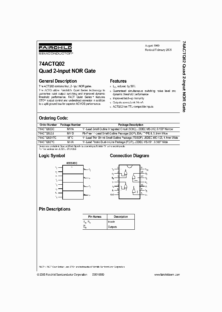 74ACTQ02MTC_1183914.PDF Datasheet