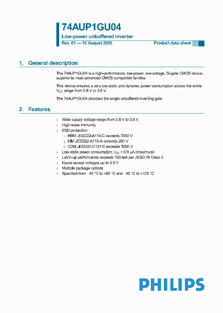 74AUP1GU04GW_1201940.PDF Datasheet