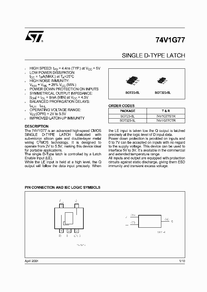74V1G77STR_1202975.PDF Datasheet