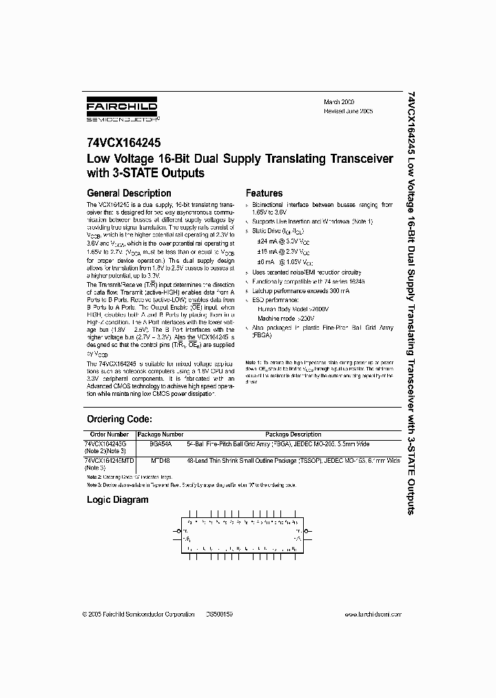 74VCX164245MTD_1203059.PDF Datasheet