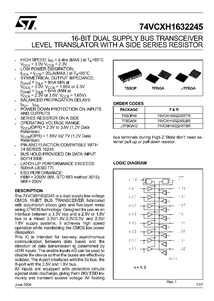 74VCXH1632245TTR_1203104.PDF Datasheet