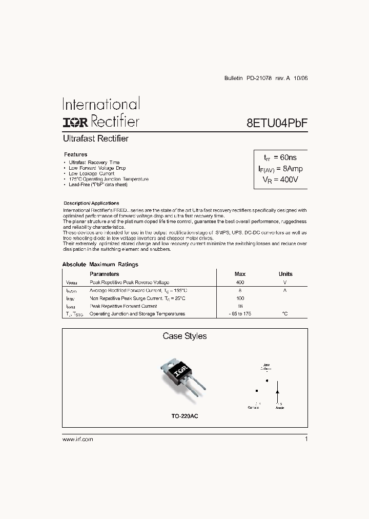 8ETU04PBF_1204056.PDF Datasheet