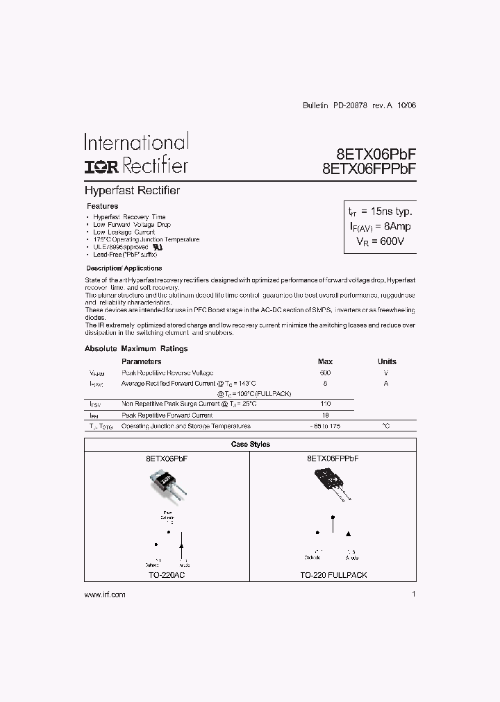 8ETX06PBF_1204059.PDF Datasheet