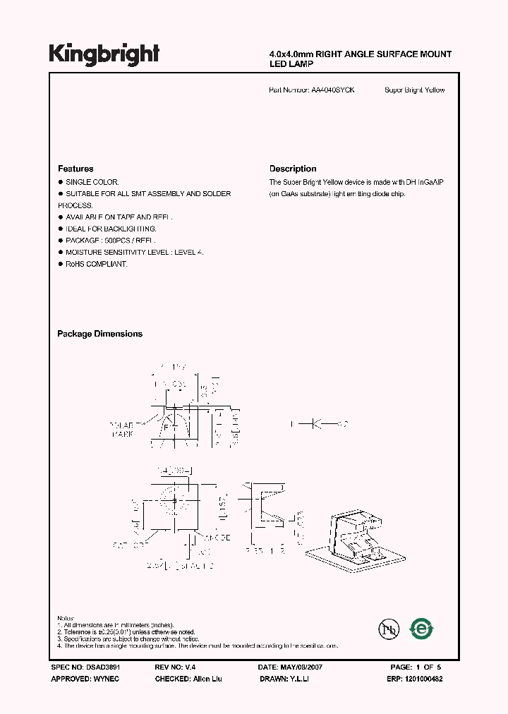 AA4040SYCK_1204984.PDF Datasheet