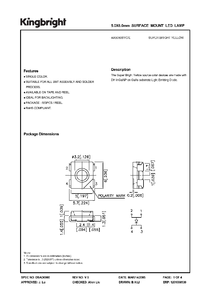 AA5060SYCE_1204996.PDF Datasheet