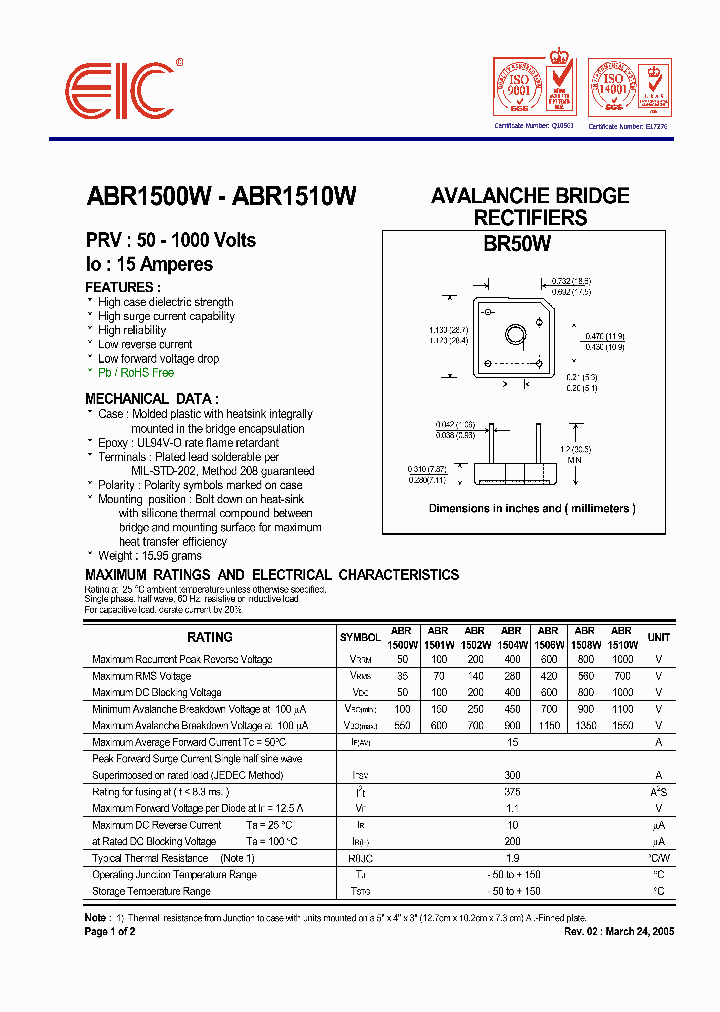 ABR1510W_1205303.PDF Datasheet