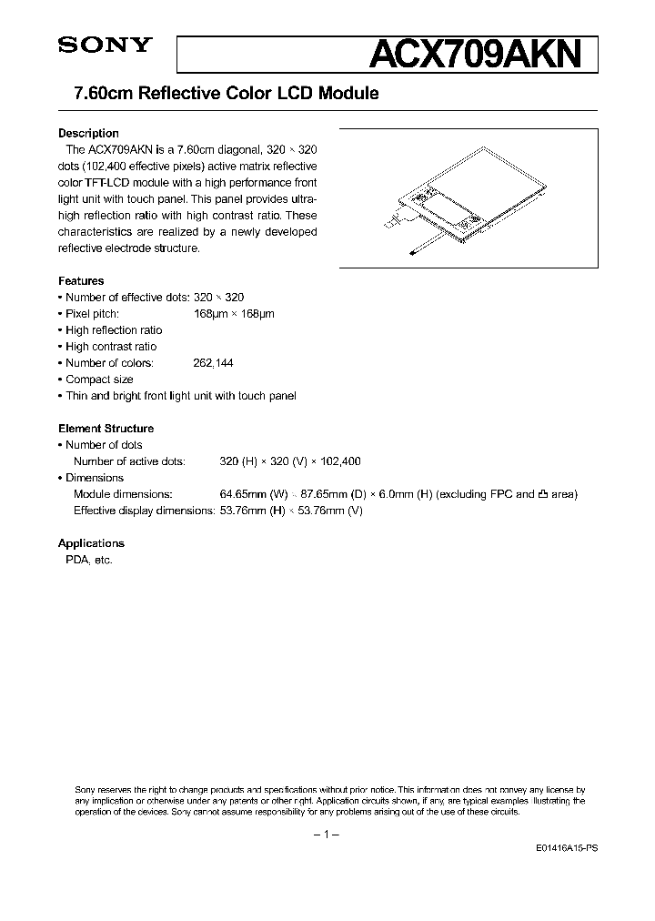 ACX709AKN_1205740.PDF Datasheet