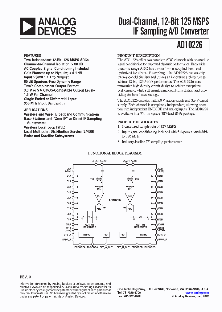 AD10226PCB_1032520.PDF Datasheet