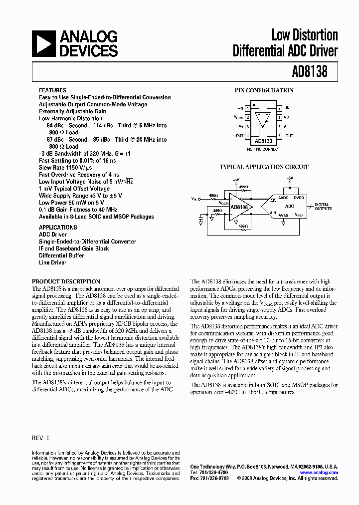 AD8138_1048895.PDF Datasheet
