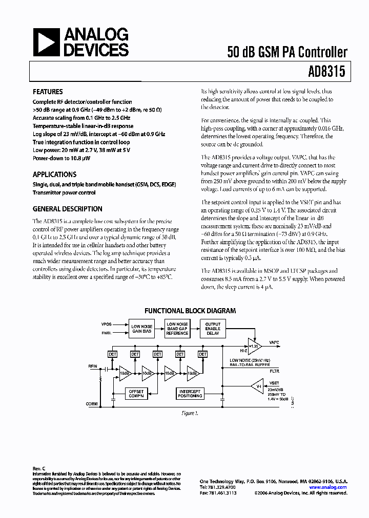 AD8315ARM-REEL_1121309.PDF Datasheet