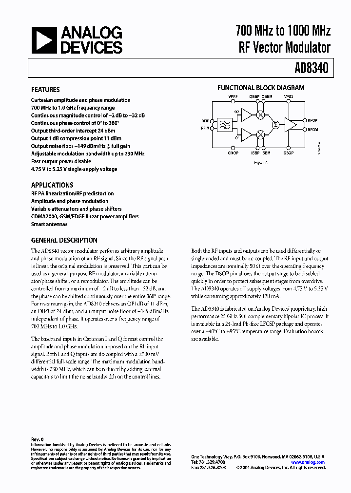 AD8340ACPZ-WP_1206551.PDF Datasheet