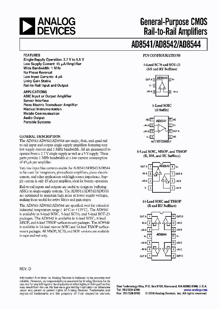 AD8541ART-REEL_1061894.PDF Datasheet