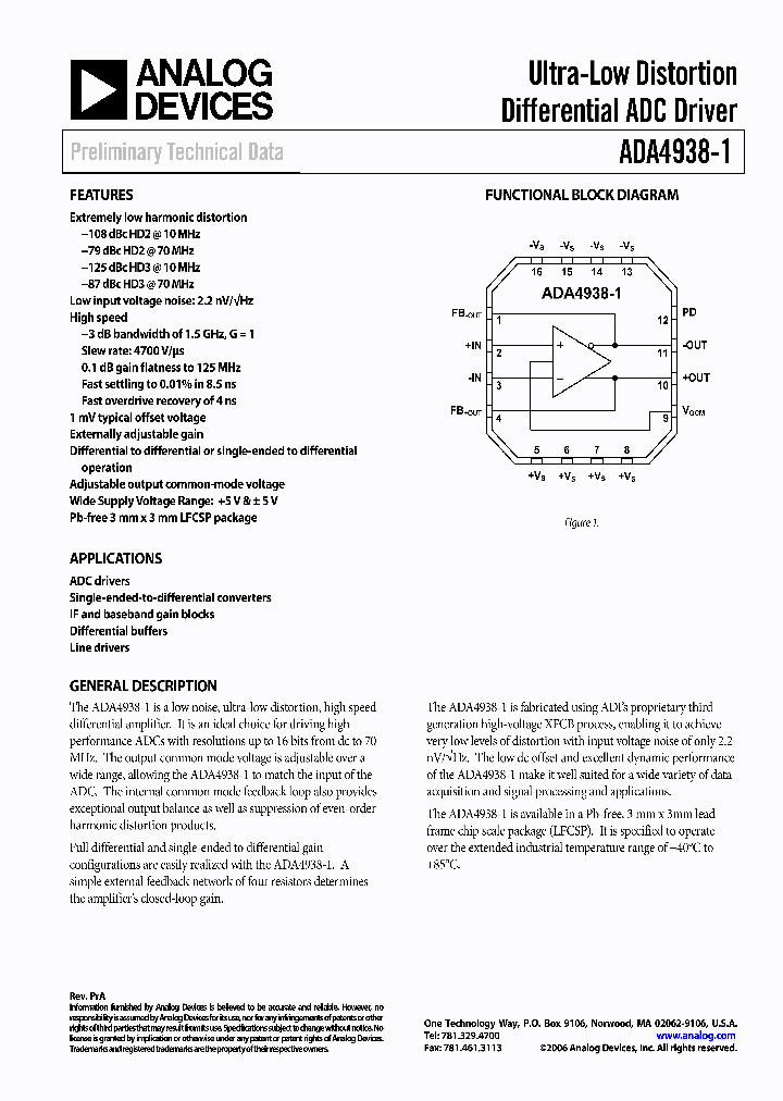 ADA4938-1YCPZ-R2_1121820.PDF Datasheet