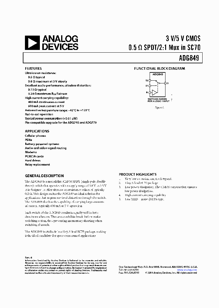ADG849_1207278.PDF Datasheet
