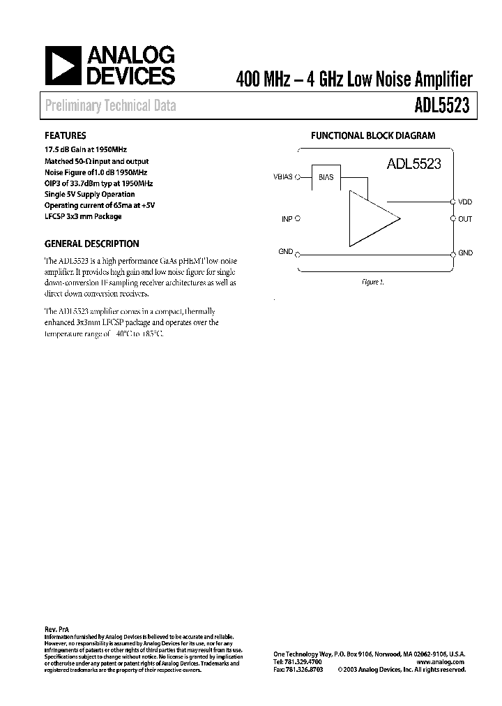 ADL5523ACPZ-WP_1207300.PDF Datasheet