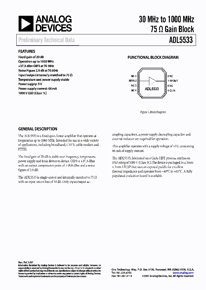 ADL5533ACPZ-WP_1207303.PDF Datasheet
