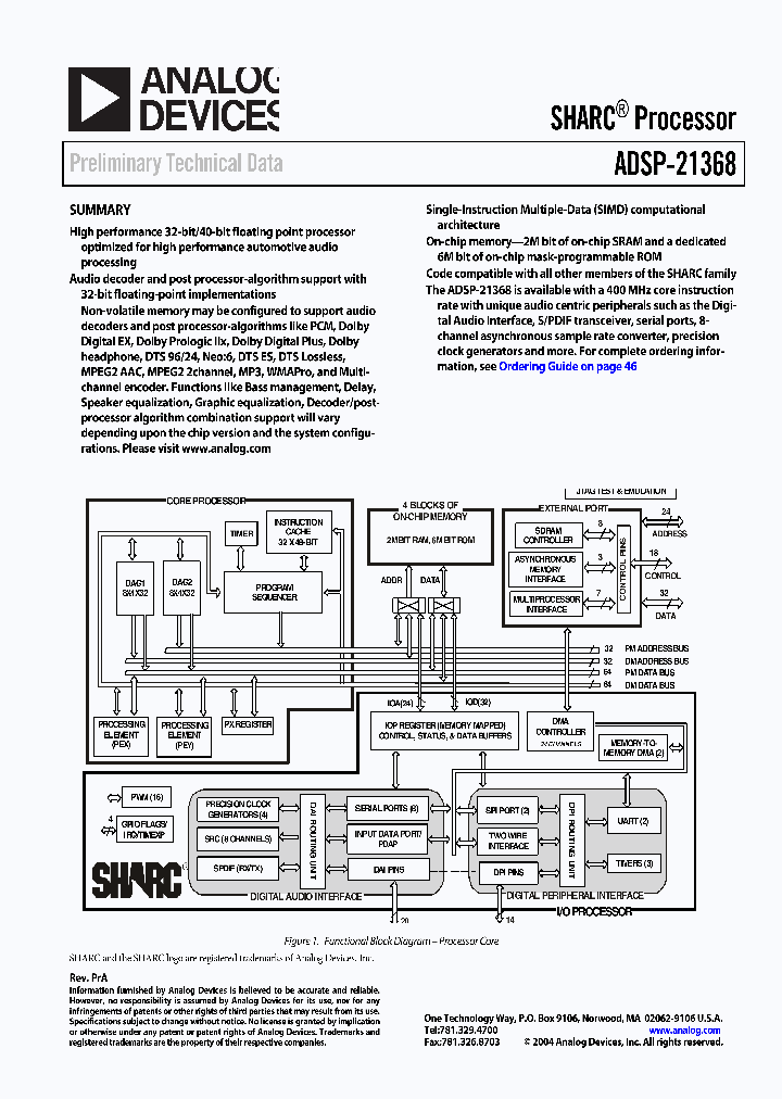 ADSP-21368SKBPZENG_1207805.PDF Datasheet