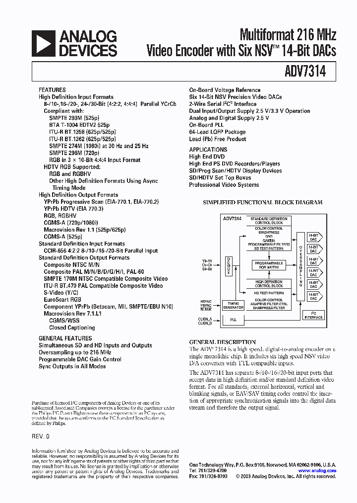 ADV7314KST_1207960.PDF Datasheet