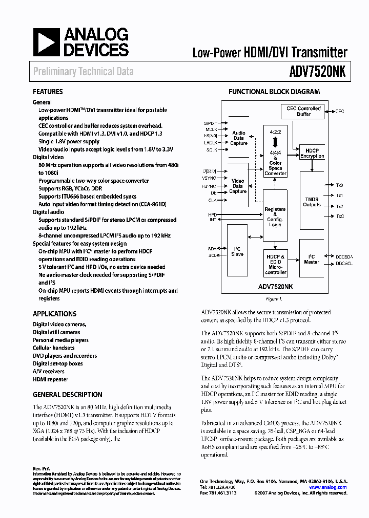 ADV7520NKBCPZ-801_1207966.PDF Datasheet