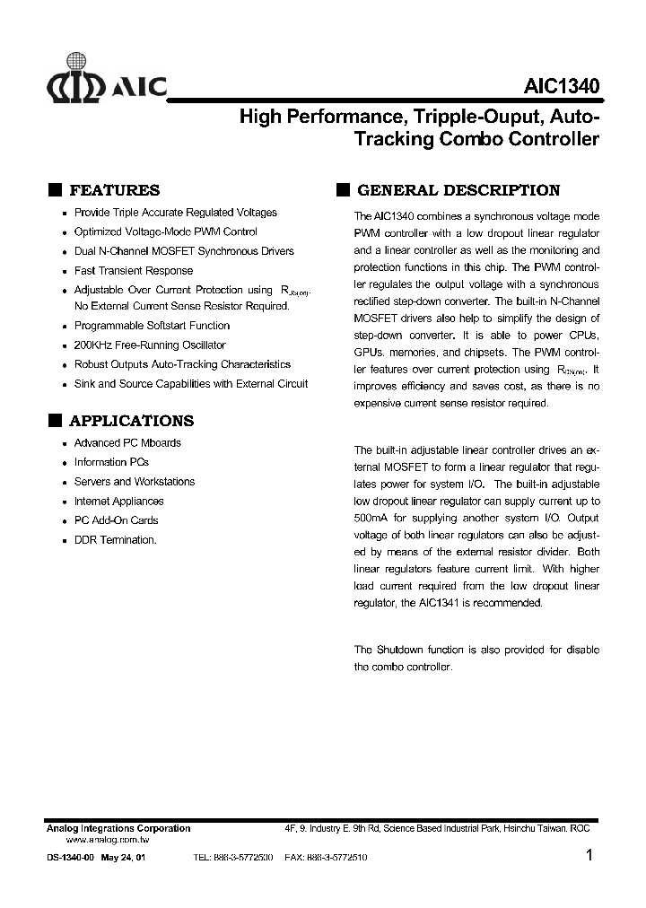 AIC1340CS_1208357.PDF Datasheet