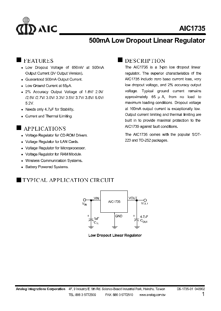 AIC1735-20ETB_1113167.PDF Datasheet