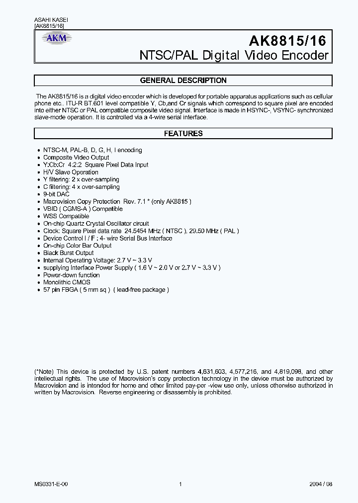 AK8815_1099632.PDF Datasheet
