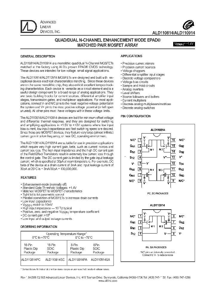 ALD110914SA_1208731.PDF Datasheet