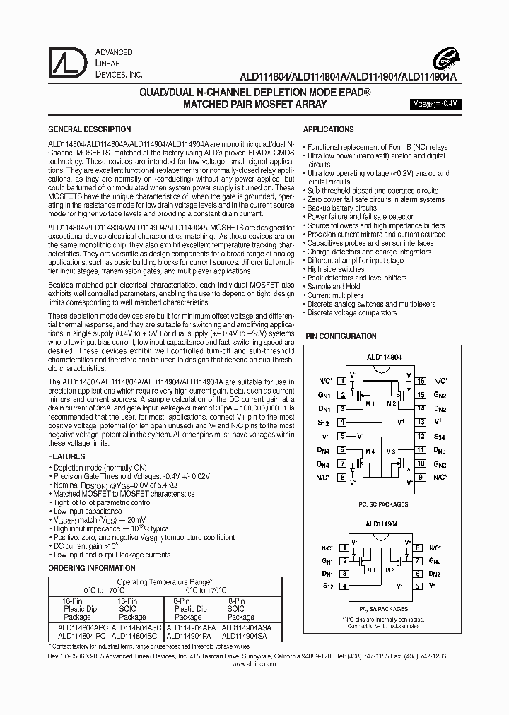 ALD114904SA_1208737.PDF Datasheet
