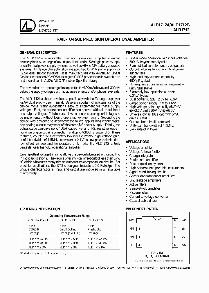 ALD1712SA_1208746.PDF Datasheet