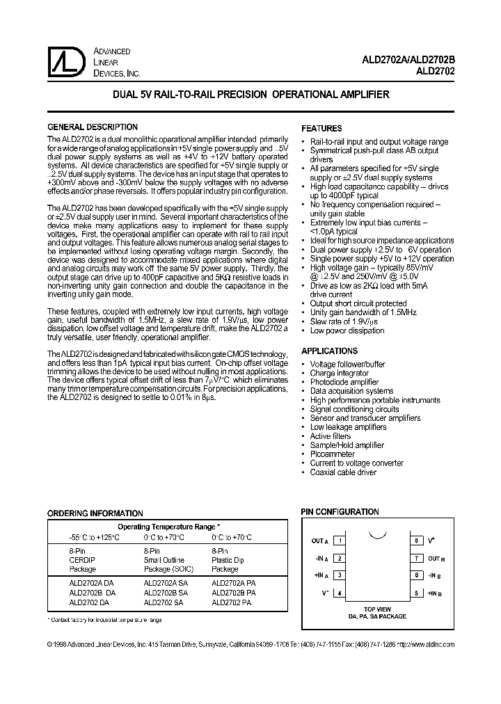 ALD2702SA_1208758.PDF Datasheet