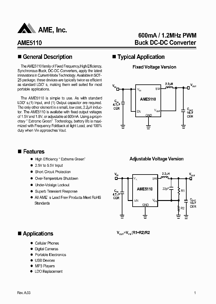 AME5110BEEV150Y_1099594.PDF Datasheet