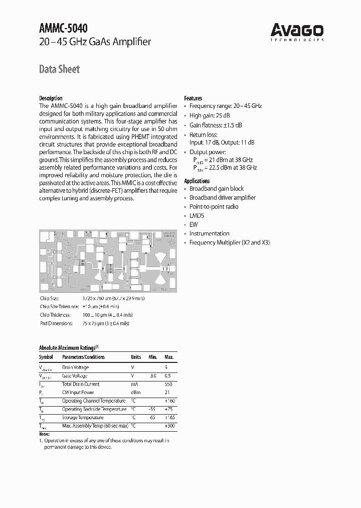 AMMC-5040_1185617.PDF Datasheet