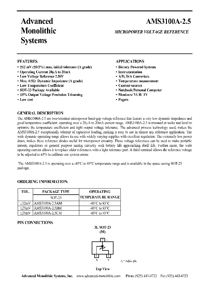 AMS3100A-25_1189211.PDF Datasheet