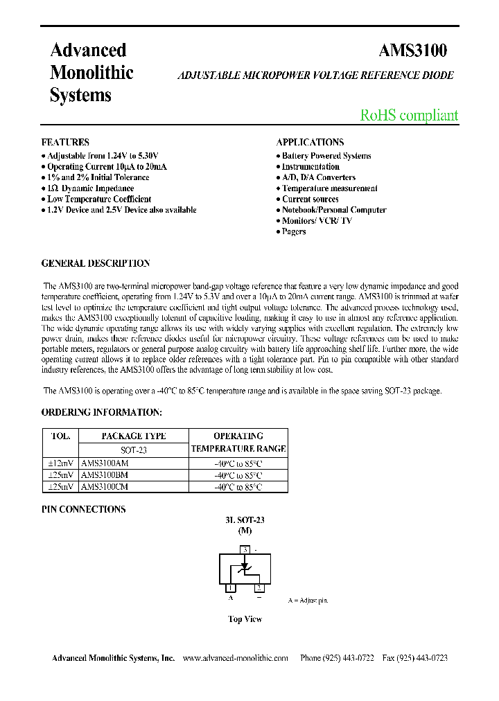 AMS3100_1023565.PDF Datasheet