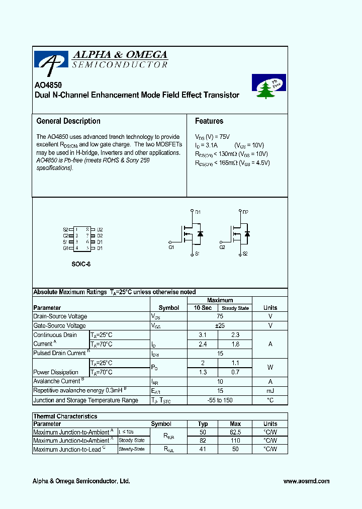 AO4850_1210201.PDF Datasheet