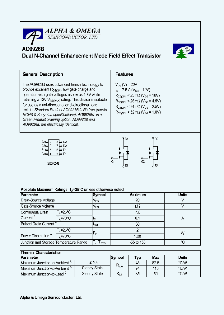 AO9926BL_1210237.PDF Datasheet