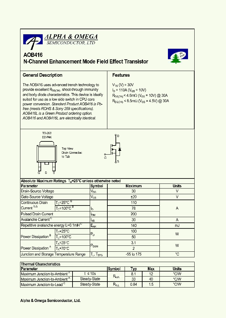 AOB416L_1210243.PDF Datasheet