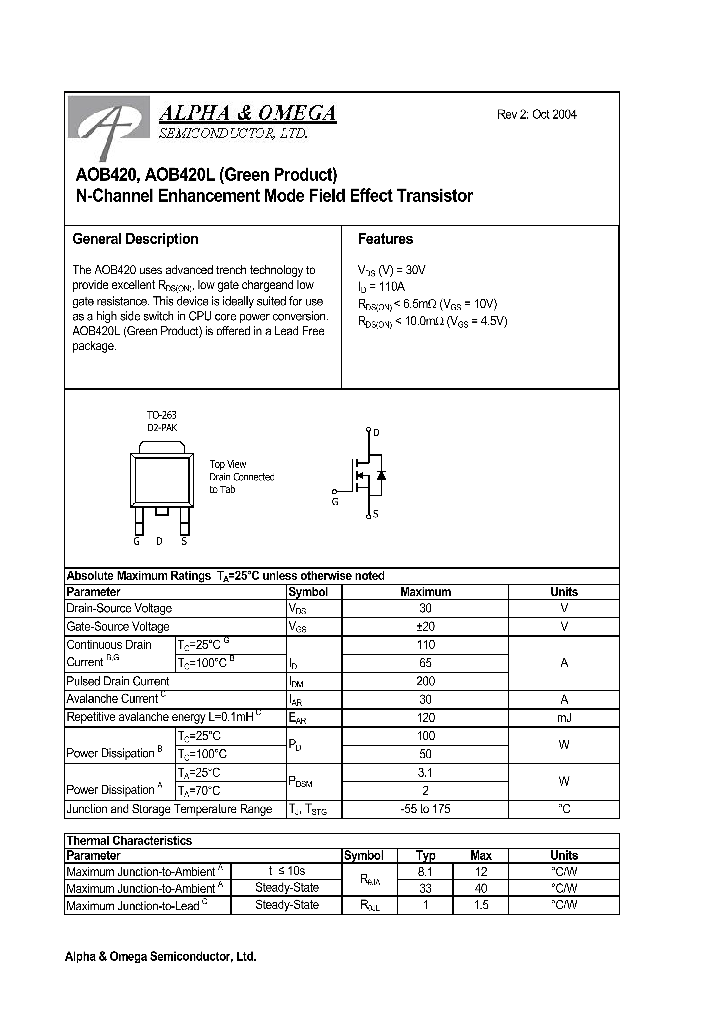 AOB420L_1210245.PDF Datasheet