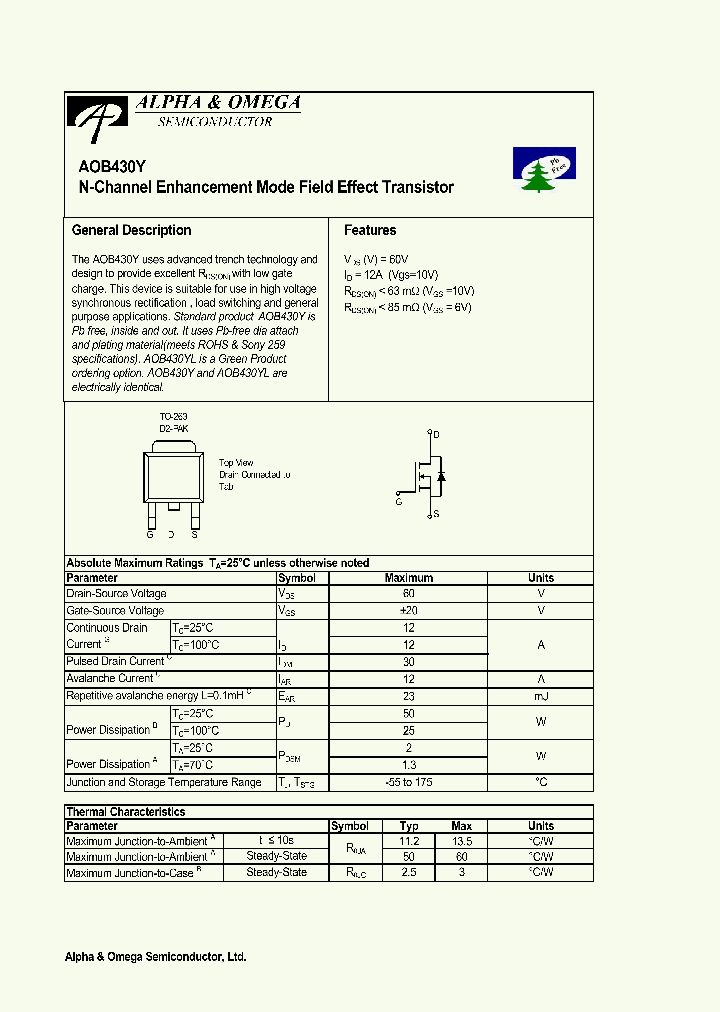 AOB430YL_1210248.PDF Datasheet