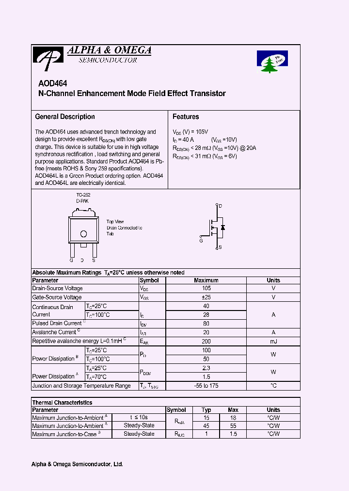 AOD464L_1210263.PDF Datasheet