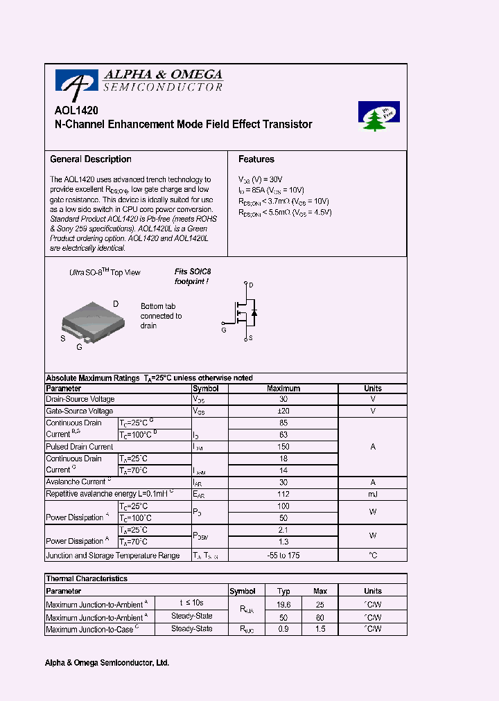 AOL1420L_1210273.PDF Datasheet