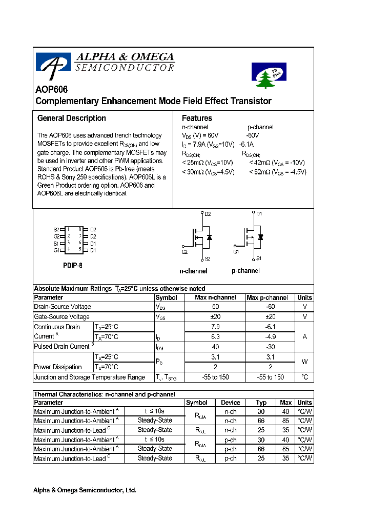 AOP606L_1210289.PDF Datasheet