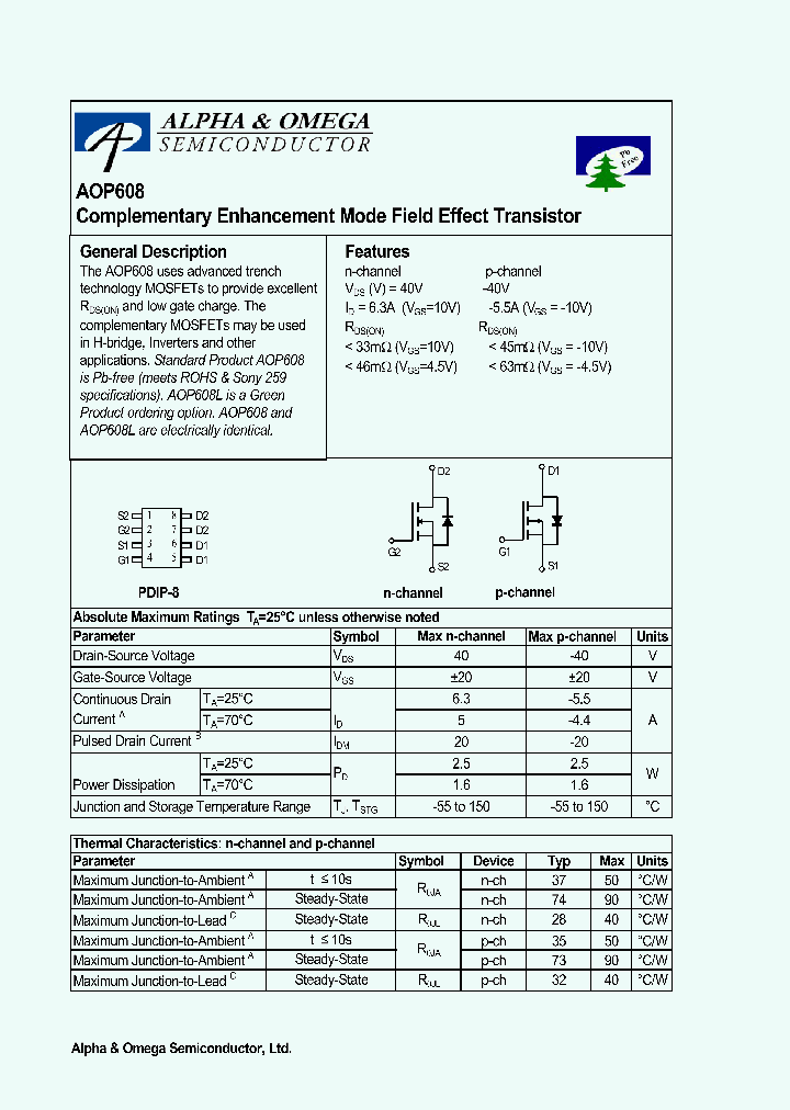 AOP608L_1210291.PDF Datasheet