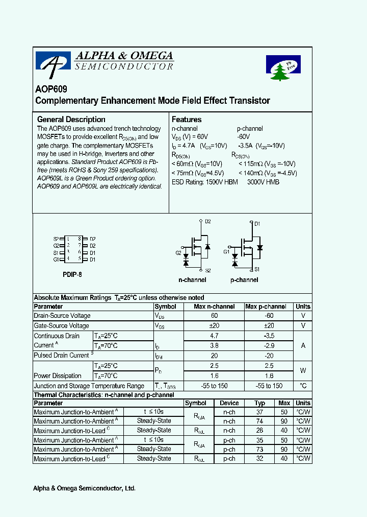 AOP609L_1210292.PDF Datasheet